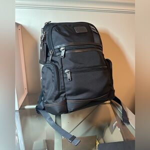 Tumi Alpha Bravo black nylon and leather backpack